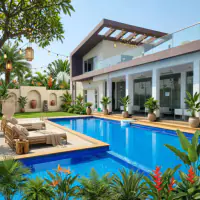 Bali style: the same backyard, tropical tranquility with natural flow