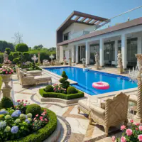 Baroque style: the same backyard, opulent grandeur with ornate details