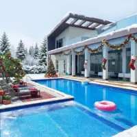 Christmas style: the same backyard, festive joy with holiday decorations