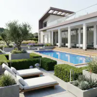 Contemporary style: the same backyard, elegant simplicity with open spaces